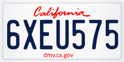 CA license plate 6XEU575