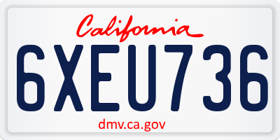 CA license plate 6XEU736