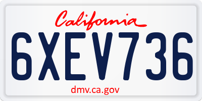 CA license plate 6XEV736