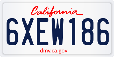 CA license plate 6XEW186