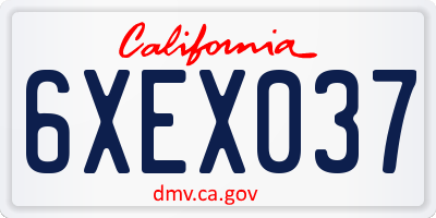 CA license plate 6XEX037