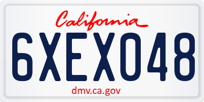 CA license plate 6XEX048