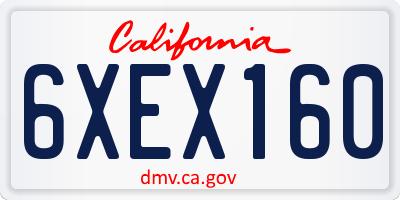 CA license plate 6XEX160