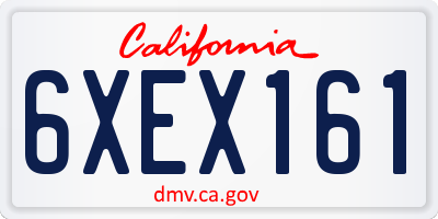 CA license plate 6XEX161