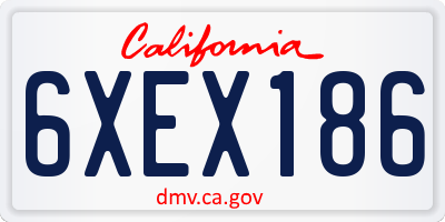 CA license plate 6XEX186