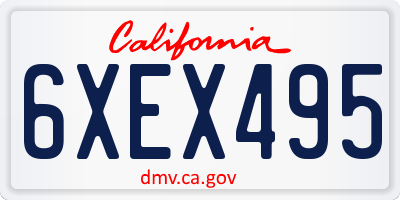 CA license plate 6XEX495