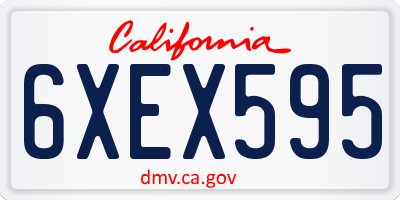 CA license plate 6XEX595