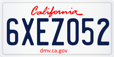 CA license plate 6XEZ052