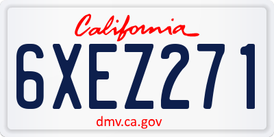 CA license plate 6XEZ271