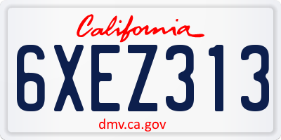 CA license plate 6XEZ313