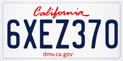 CA license plate 6XEZ370