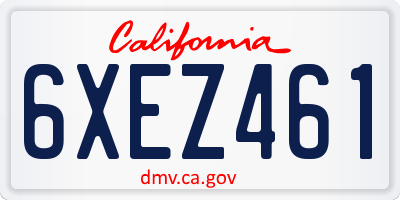 CA license plate 6XEZ461