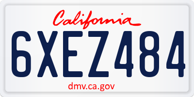 CA license plate 6XEZ484