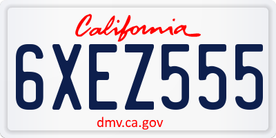CA license plate 6XEZ555