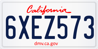 CA license plate 6XEZ573