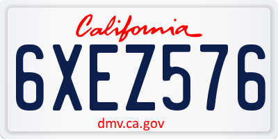 CA license plate 6XEZ576