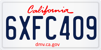 CA license plate 6XFC409