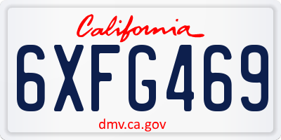 CA license plate 6XFG469