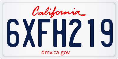 CA license plate 6XFH219