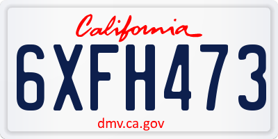 CA license plate 6XFH473