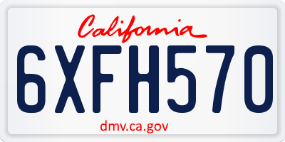 CA license plate 6XFH570