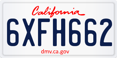 CA license plate 6XFH662