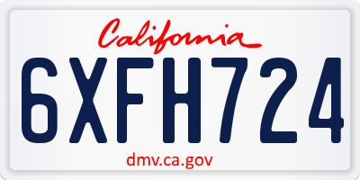 CA license plate 6XFH724