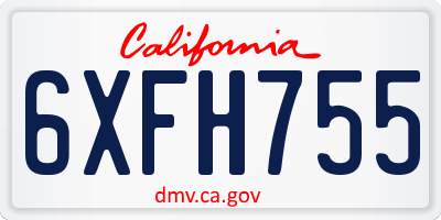 CA license plate 6XFH755