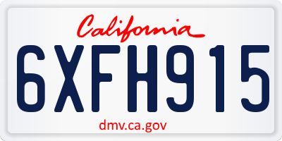CA license plate 6XFH915