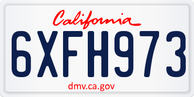 CA license plate 6XFH973