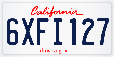 CA license plate 6XFI127