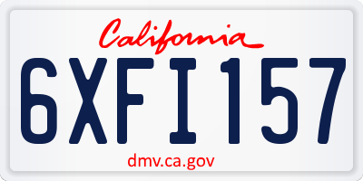 CA license plate 6XFI157