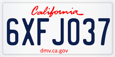 CA license plate 6XFJ037