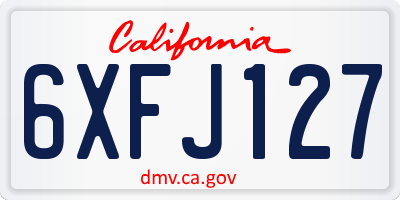 CA license plate 6XFJ127