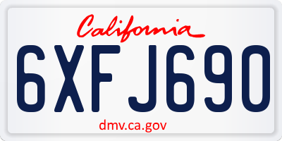 CA license plate 6XFJ690