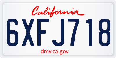 CA license plate 6XFJ718