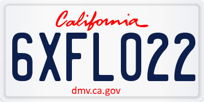 CA license plate 6XFL022