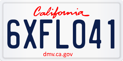 CA license plate 6XFL041