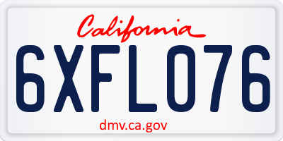 CA license plate 6XFL076