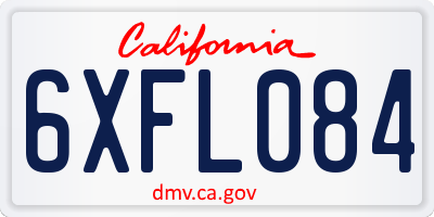 CA license plate 6XFL084