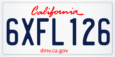 CA license plate 6XFL126