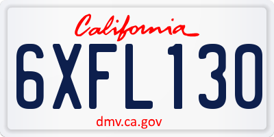 CA license plate 6XFL130