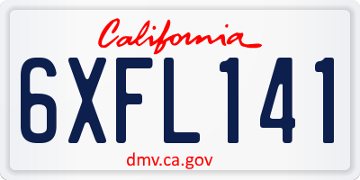 CA license plate 6XFL141