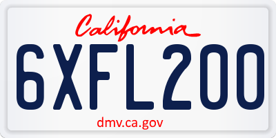 CA license plate 6XFL200