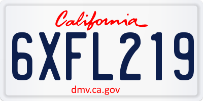 CA license plate 6XFL219