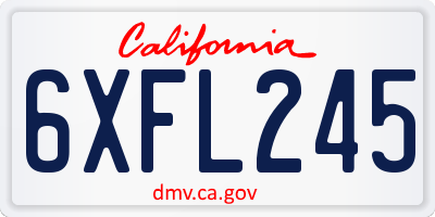 CA license plate 6XFL245