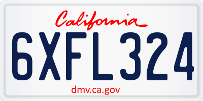 CA license plate 6XFL324