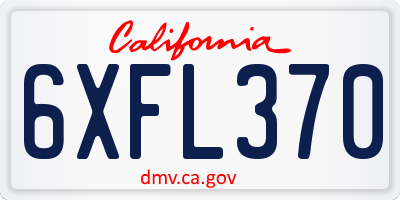 CA license plate 6XFL370