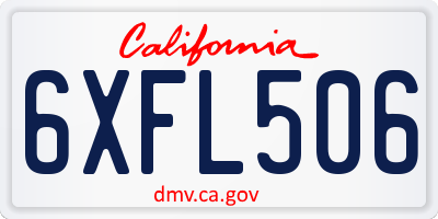 CA license plate 6XFL506