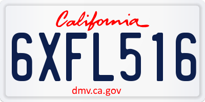 CA license plate 6XFL516
